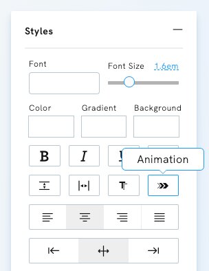 Tooltip in the style editor in Portfoliobox
