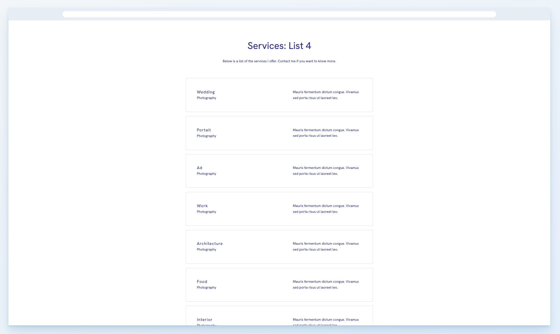 Portfoliobox service page template