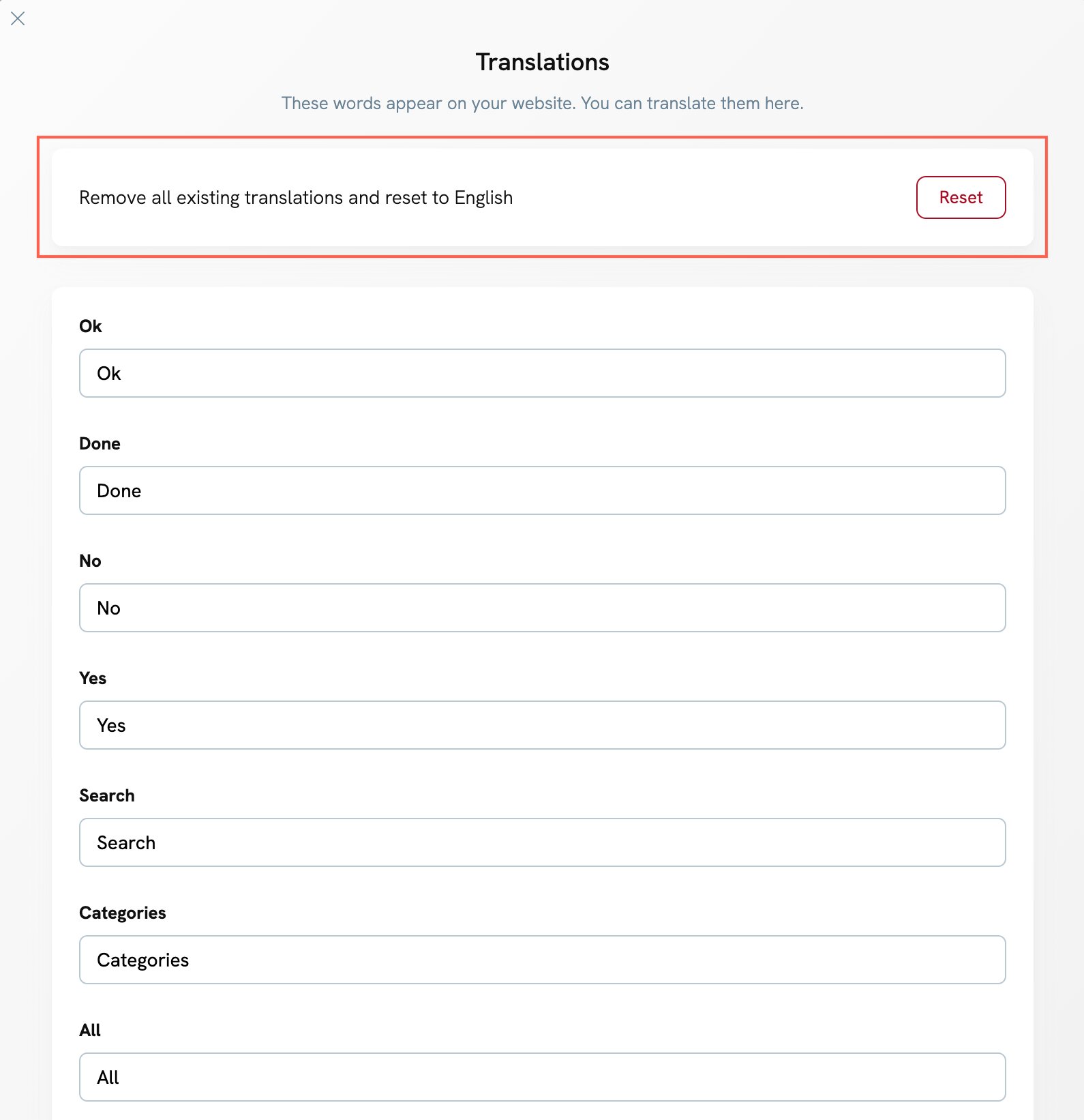 Translation improvements - Portfoliobox