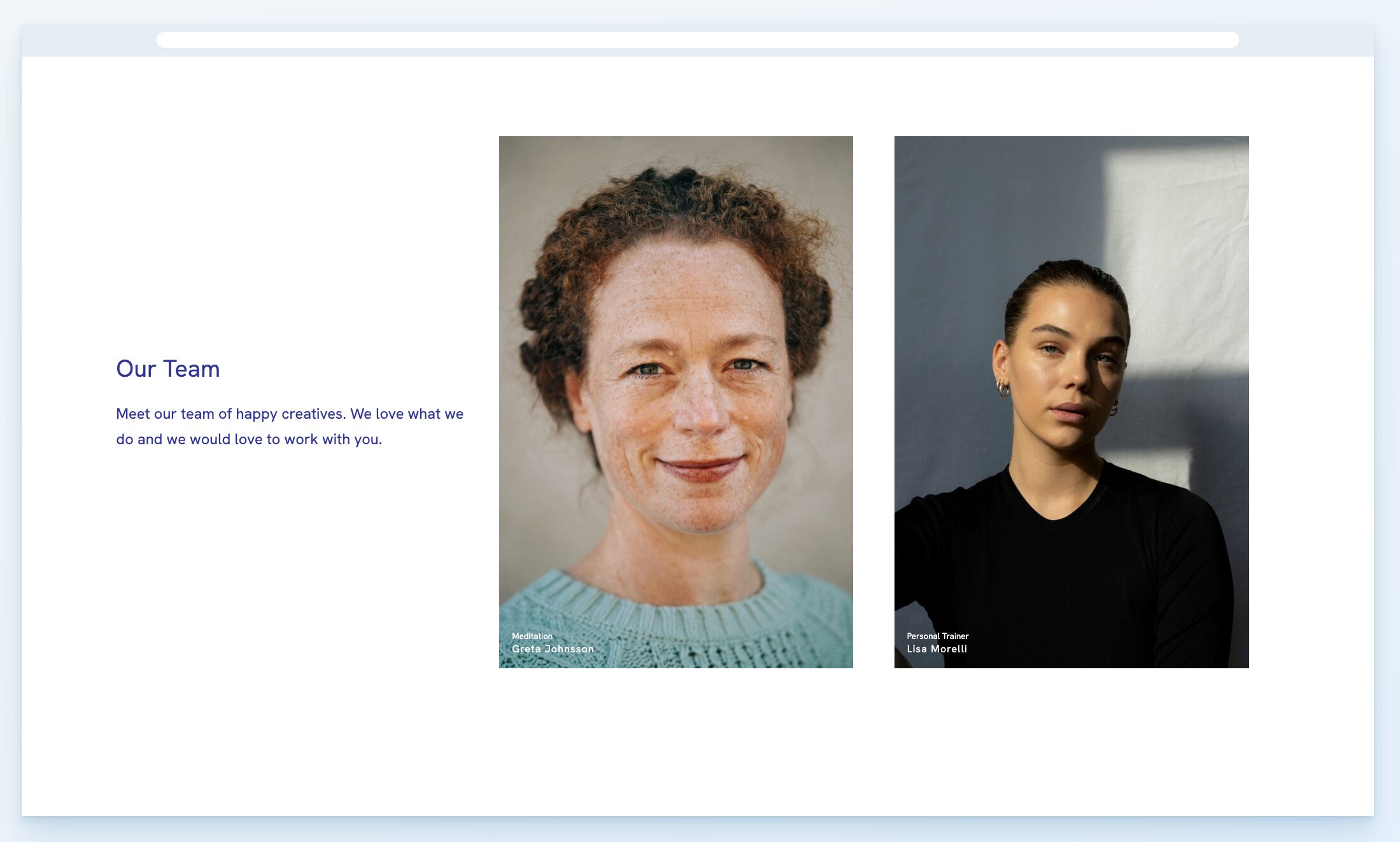 Portfoliobox Team Page Templates