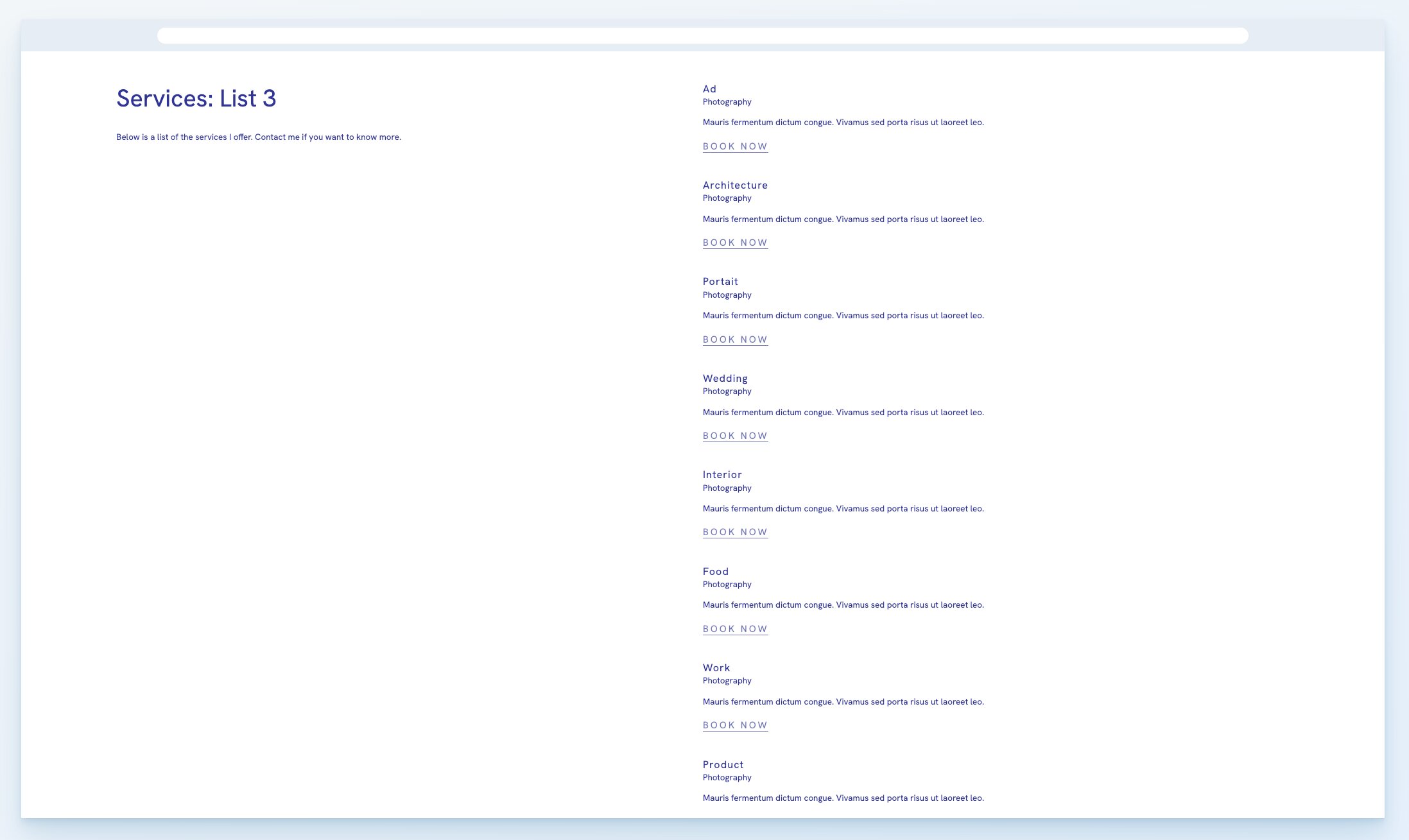 Portfoliobox Service page template