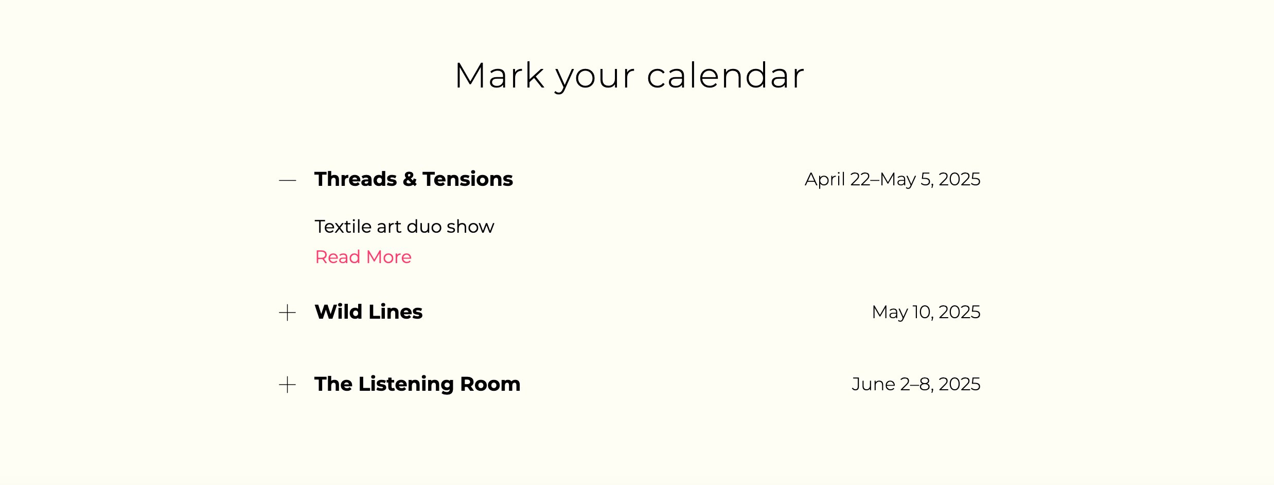 Highlight your events with Portfoliobox