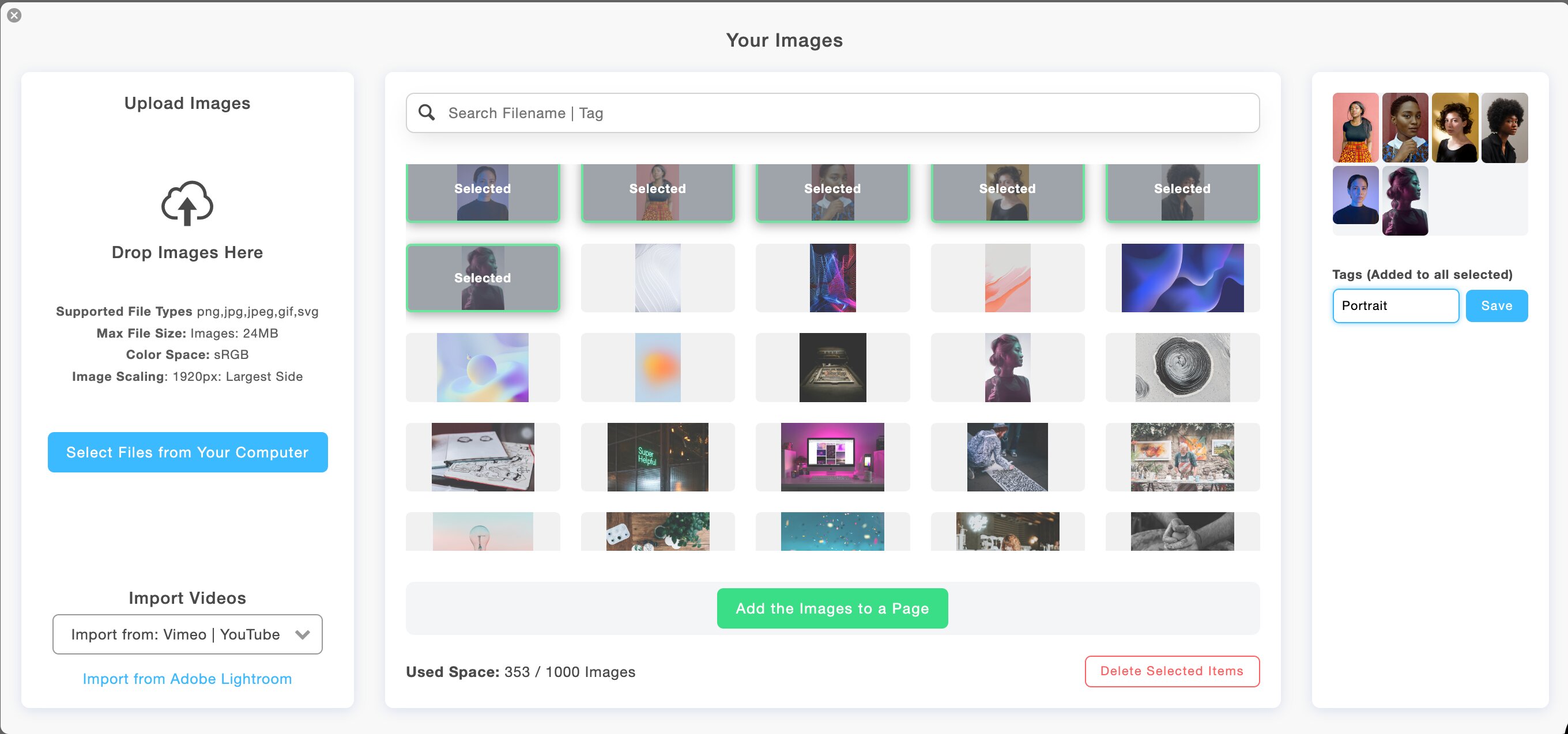 Add tags to images in the image library