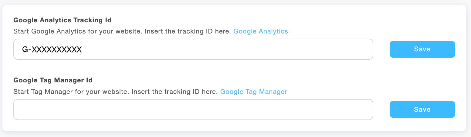Google Analytics 4 Measurement ID in Portfoliobox