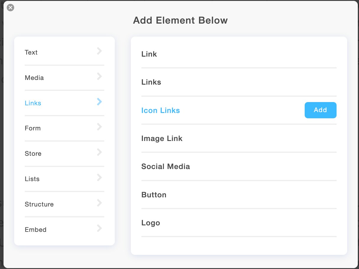 New element: Icon link for your Portfoliobox site