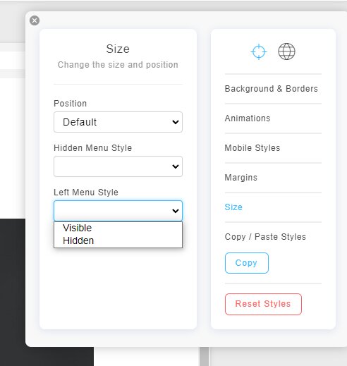 Hidden submenu links for left menu in your Portfoliobox template