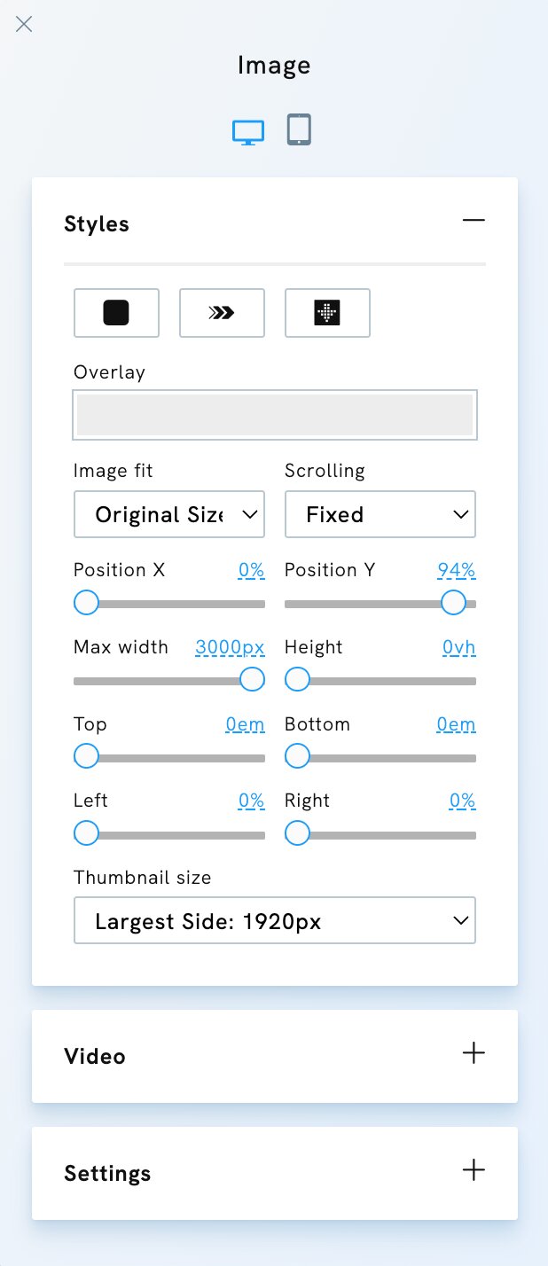 Cover Image Styling Option - Portfoliobox
