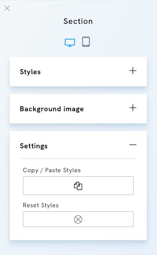 Style Settings Portfoliobox