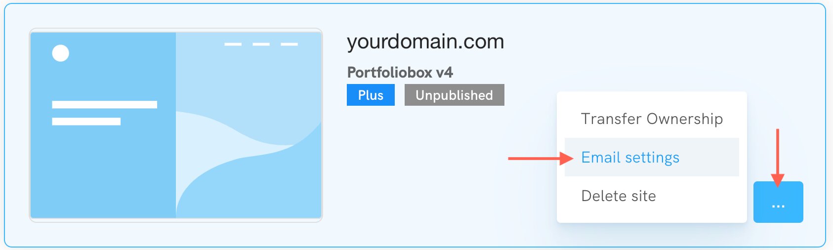 Custom email with Portfoliobox