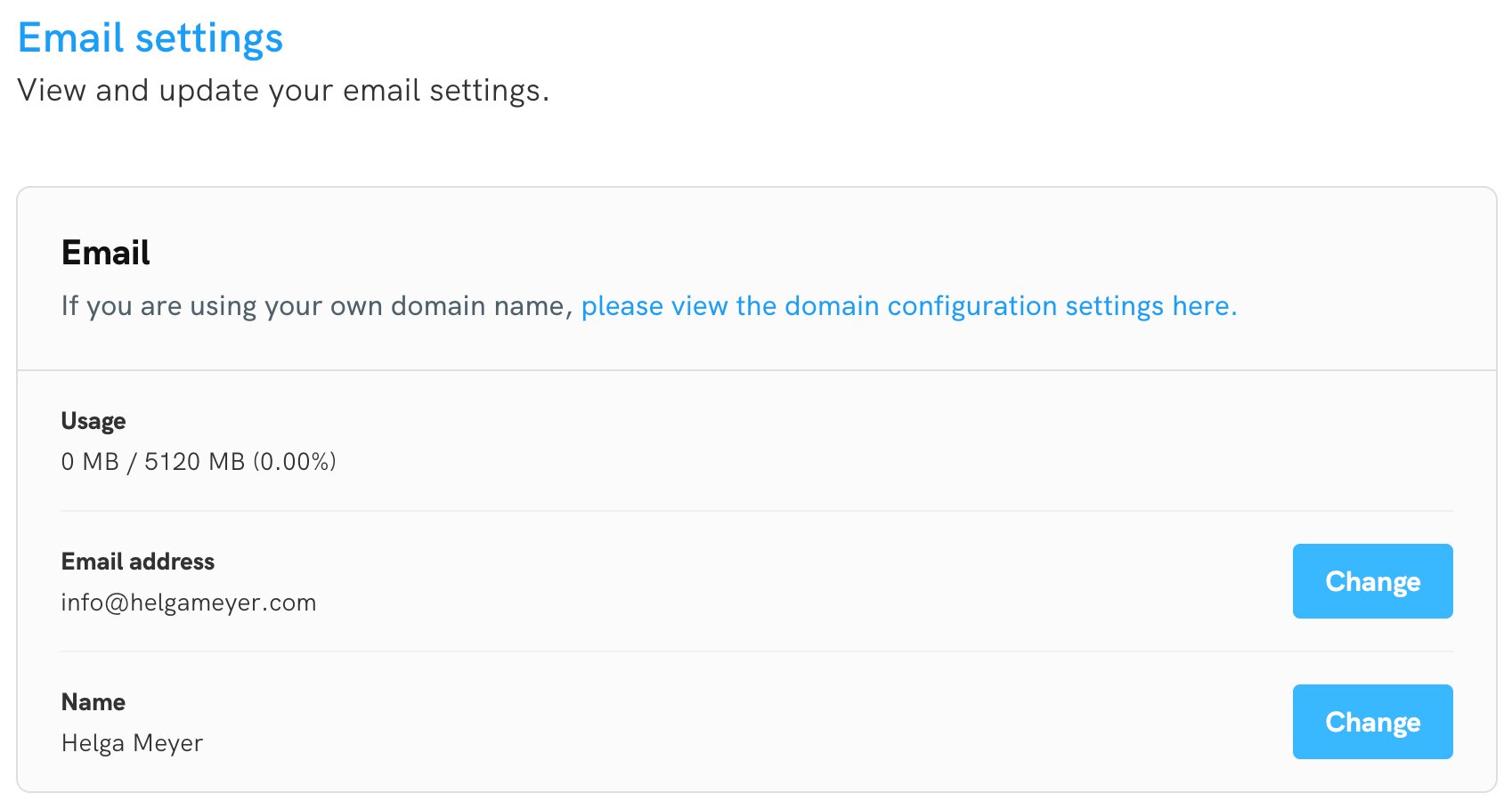 Portfoliobox Custom email address